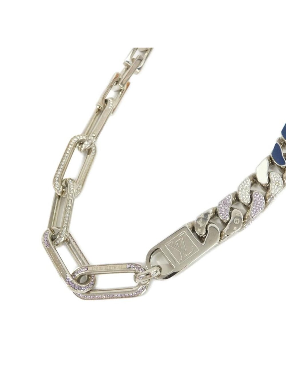 Louis Vuitton Collier Mix Chain Link Patches Necklace